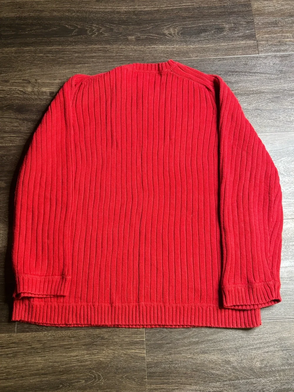VTG Polo Jeans Co Standard Issue Men's L Red Ribbed Sweater Ralph Lauder MFG